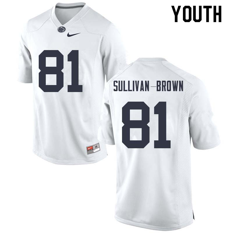 Youth #81 Cameron Sullivan-Brown Penn State Nittany Lions College Football Jerseys Sale-White